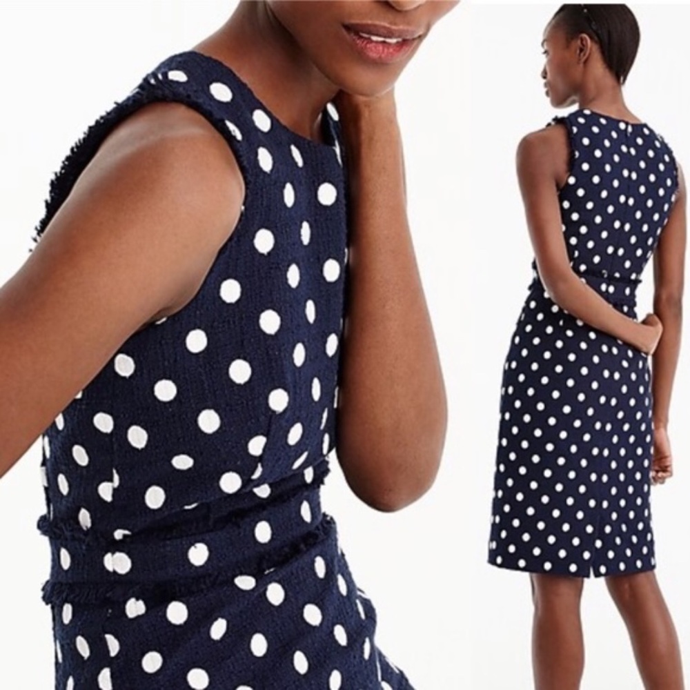 Navy dot J.Crew sheath dress